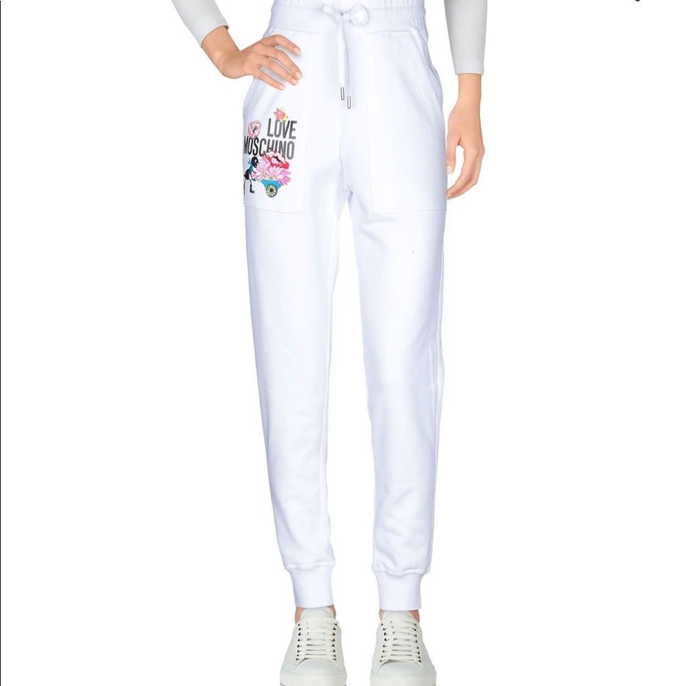 Unique Love Moschino Track Pants White NWT SZ 6
